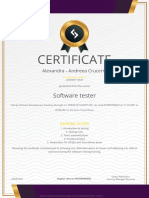 Certificate: Software Tester
