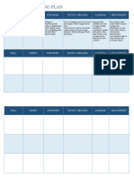 Sales & Marketing Plan: Goal Target Strategies Tactics / Messages Calendar Measurement