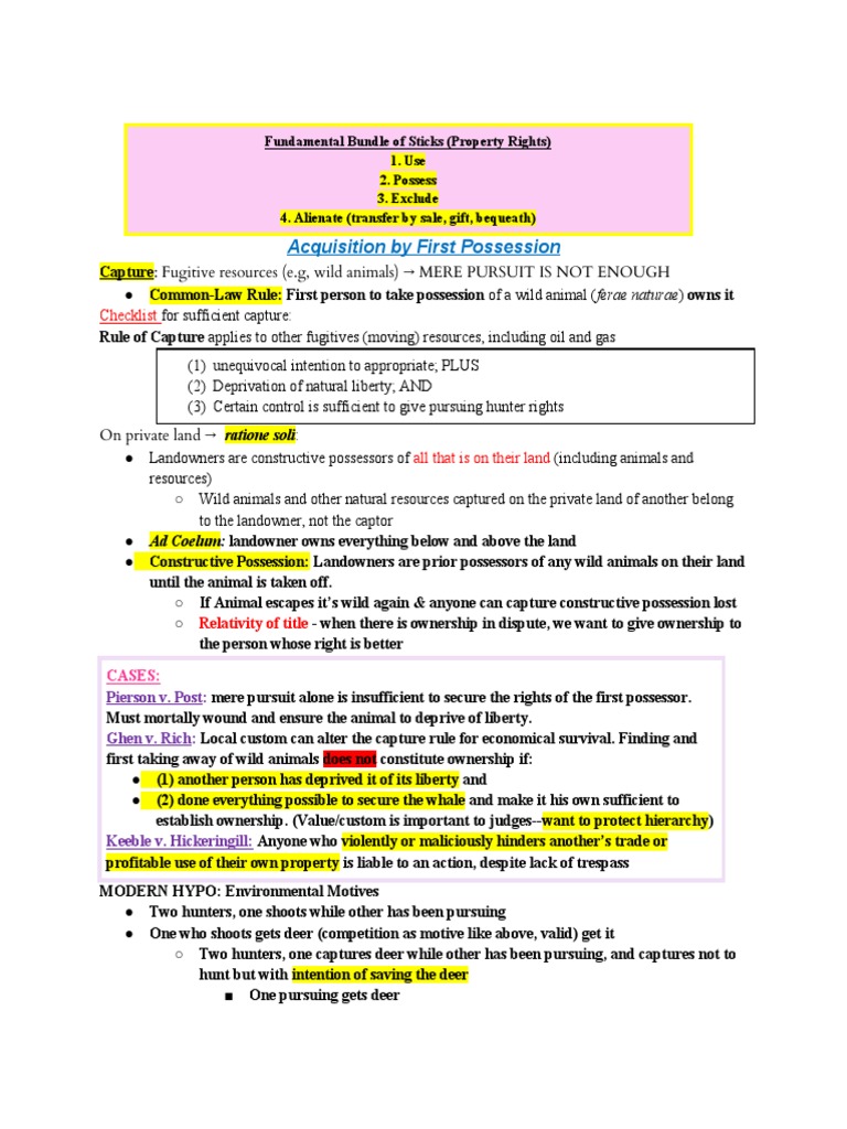 Acquisition by First Possession: Checklist | PDF | Common Law | Justice