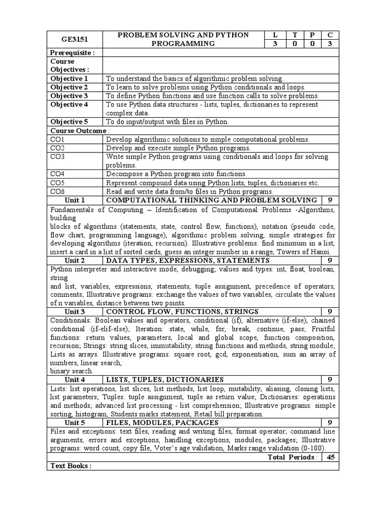 Ge3151 python syllabus pdf control flow python programming