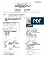 Soal Pas Bahasa Inggris Kelas 8