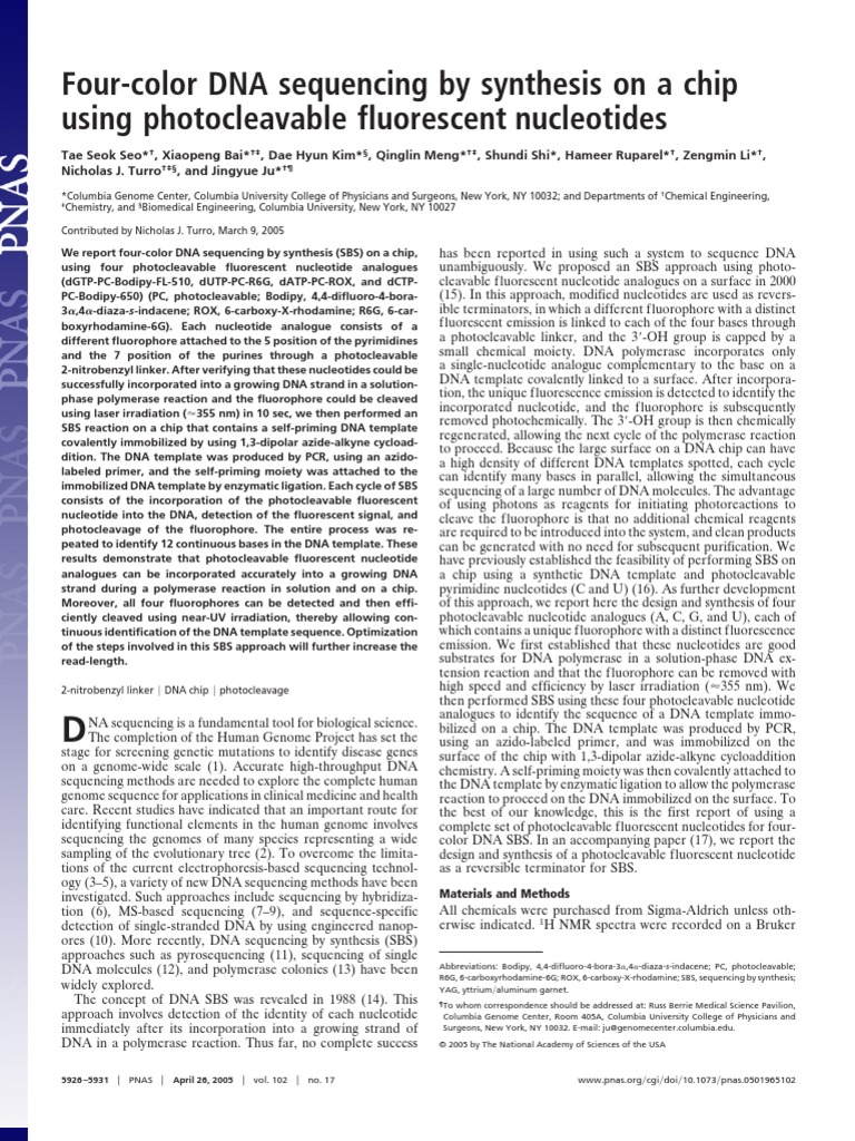 Sequence by Synthesis. PDF Dna Sequencing Primer (Molecular Biology)