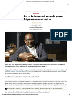 Achille Mbembe - Le Temps Est Venu de Penser L'afrique Comme Un Tout 03102021