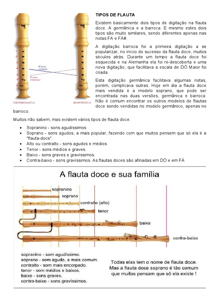 Tipos de Flauta | PDF | Flauta doce | Flauta