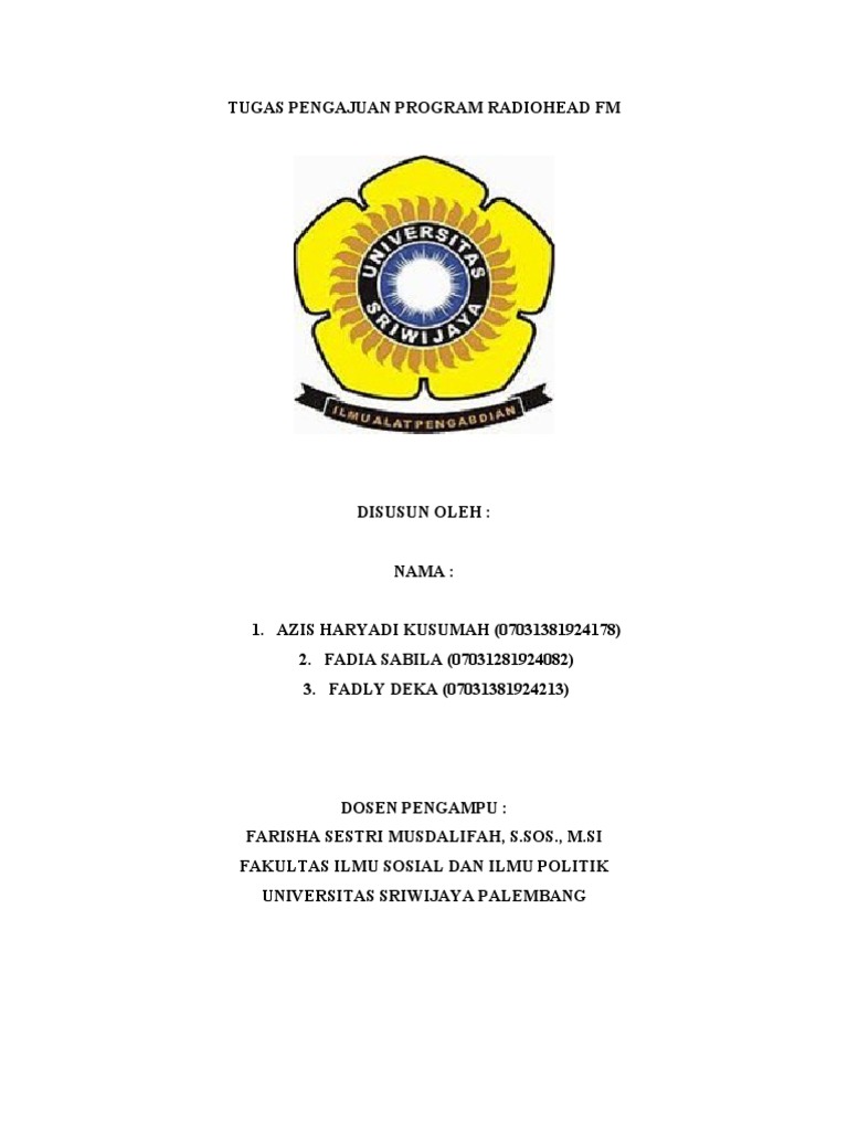 Proposal Program Acara (UAS Program Prencanaan Radio Dan TV) Kelompok ...