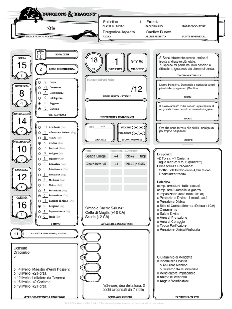D&D 5e Paladino Dragonide | PDF