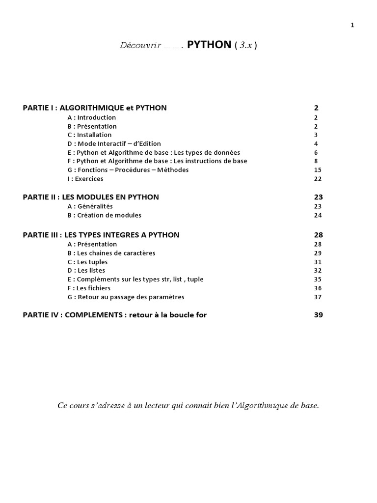 PYTHON L1 Maths Etudiant | PDF | Structure de contrôle | Compilateur