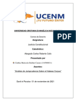 Analisis Sobre Jurisprudencia Sobre La Garantia Constitucional de Habeas Corpus