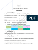 (Part 2) Fundamental Principles of Organic Chemistry Short Questions