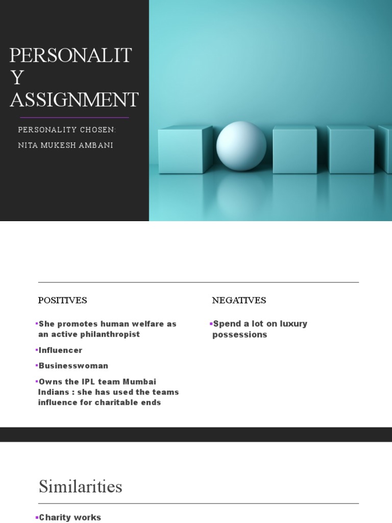 Nita Ambani - Personality Assignment | PDF