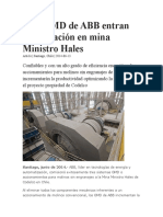 Tres GMD de ABB Entran en Operación en Mina Ministro Hales