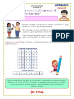 Aprendemos A Multiplicar Con El "Tic-Tac-Toe": Mi Propósito Del Día de Hoy Será