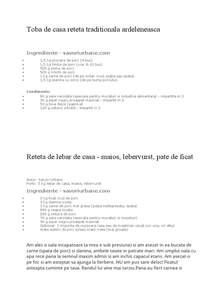 Retete Traditionale | PDF