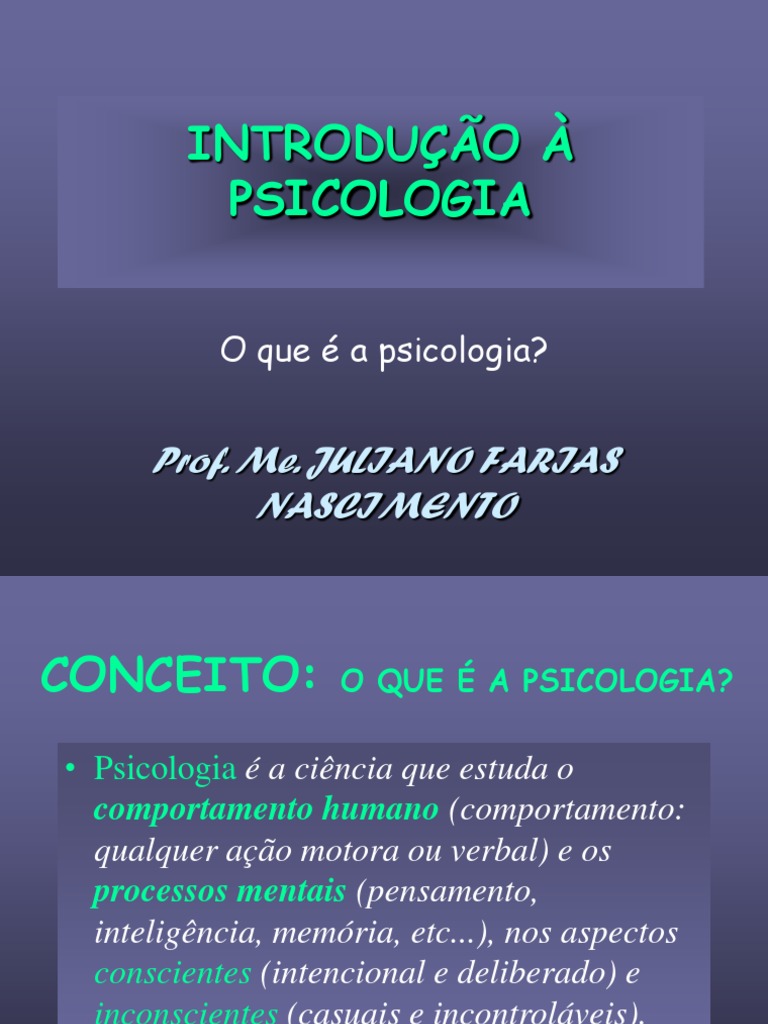 Introdução à Psicologia Científica | PDF | Psicologia | Science