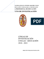 11 Lineas de Investigación de La Escuela Profesional de Educación