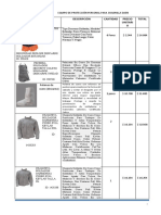 Nombre Descripción Cantidad Precio Unitari O Total: Equipo de Protección Personal para Cuadrilla Daen