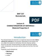 BMT 337 Lecture 4 Characterization Materials Properties II