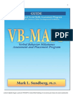 VB-MAPP VERBAL BEHAVIOR MILESTONES ASSESSMENT AND PLACEMENT PROGRAM, 2ND ED A LANGUAGE AND SOCIAL SKILLS ASSESSMENT PROGRAM FOR CHILDREN WITH AUTISM OR OTHER INTELLECTUAL DISABILITIES - MARK L. SUNDBERG