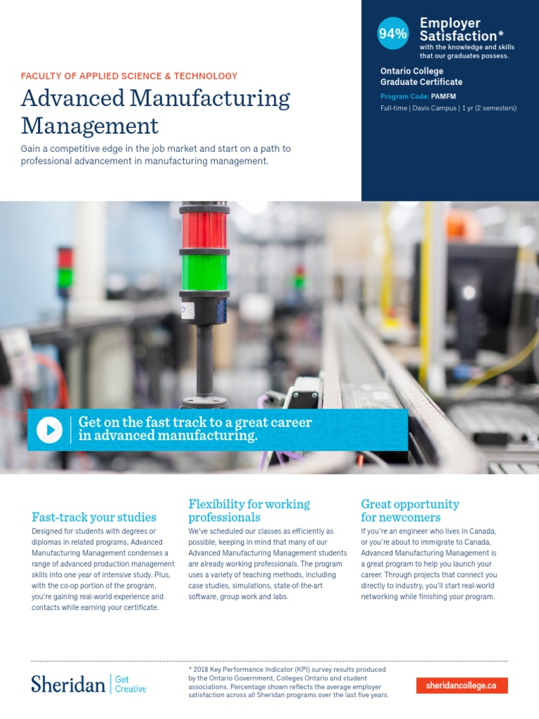 Advanced Manufacturing Management en PDF University And College