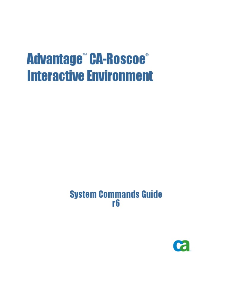 ROSCOE - B001712e - System Commands Guide | PDF | Parameter (Computer ...