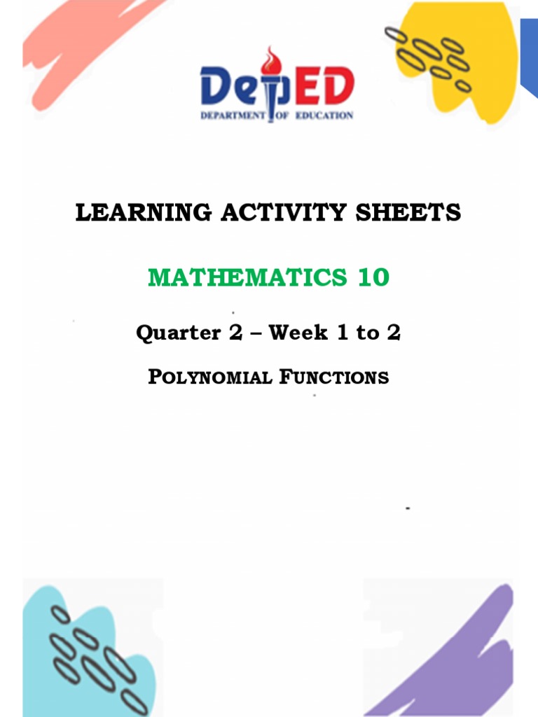 Polynomial Functions Learning Activity | PDF | Zero Of A Function ...