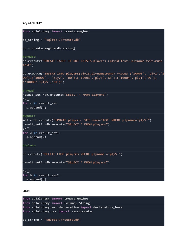 Sqlalchemy: From Import | PDF | Teaching Methods & Materials | Computers