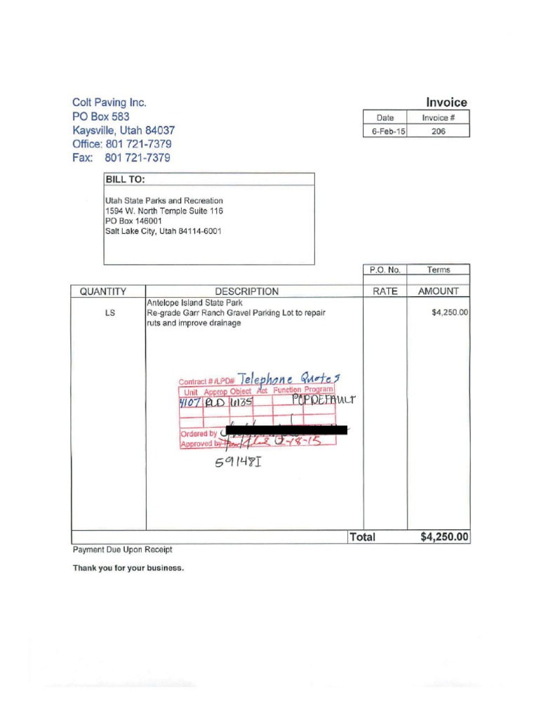 Invoices and Bid Sheets | PDF