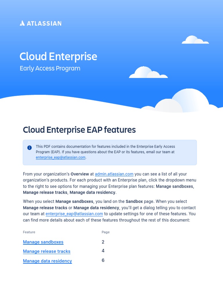 Cloud Enterprise EAP Features | PDF | Cloud Computing | Mobile App
