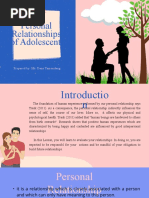 Personal Relationships of Adolescents 1