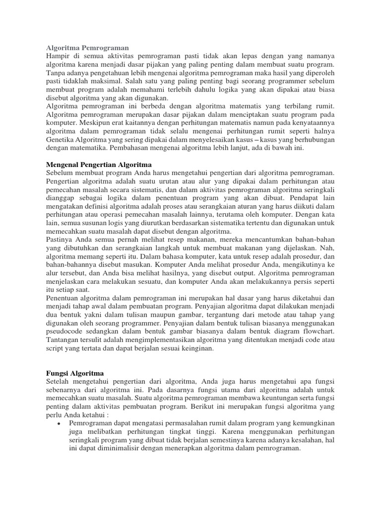 1 Algoritma Pemrograman | PDF