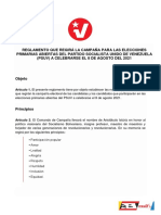 Reglamento Que Regirá La Campaña Para Las Elecciones Primarias Abiertas