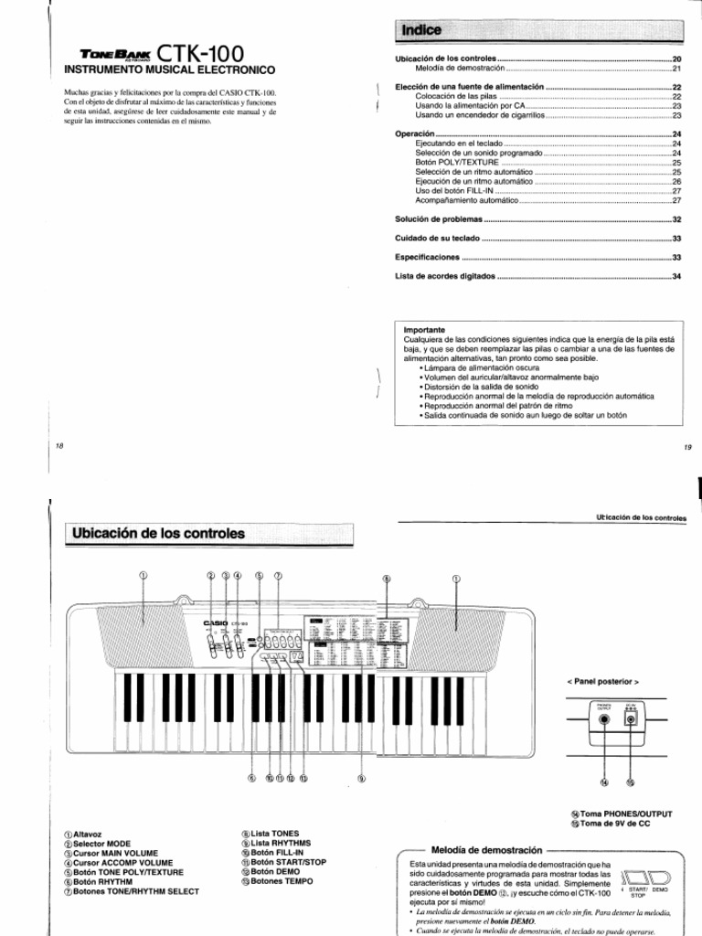 Manual - Casio CTK 100