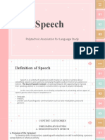 Speech: Polytechnic Assosiation For Language Study