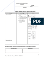 Reading Process Worksheet