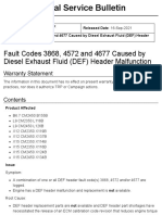 Fault Codes 3868, 4572 and 4677 Caused by Diesel Exhaust Fluid (DEF) Header Malfunction