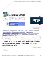 A Través de La Ley 2071 de 2020, Se Adoptan Medidas de Financiamiento para La Reactivación Del Sector Agropecuario y Otros - Supersolidaria