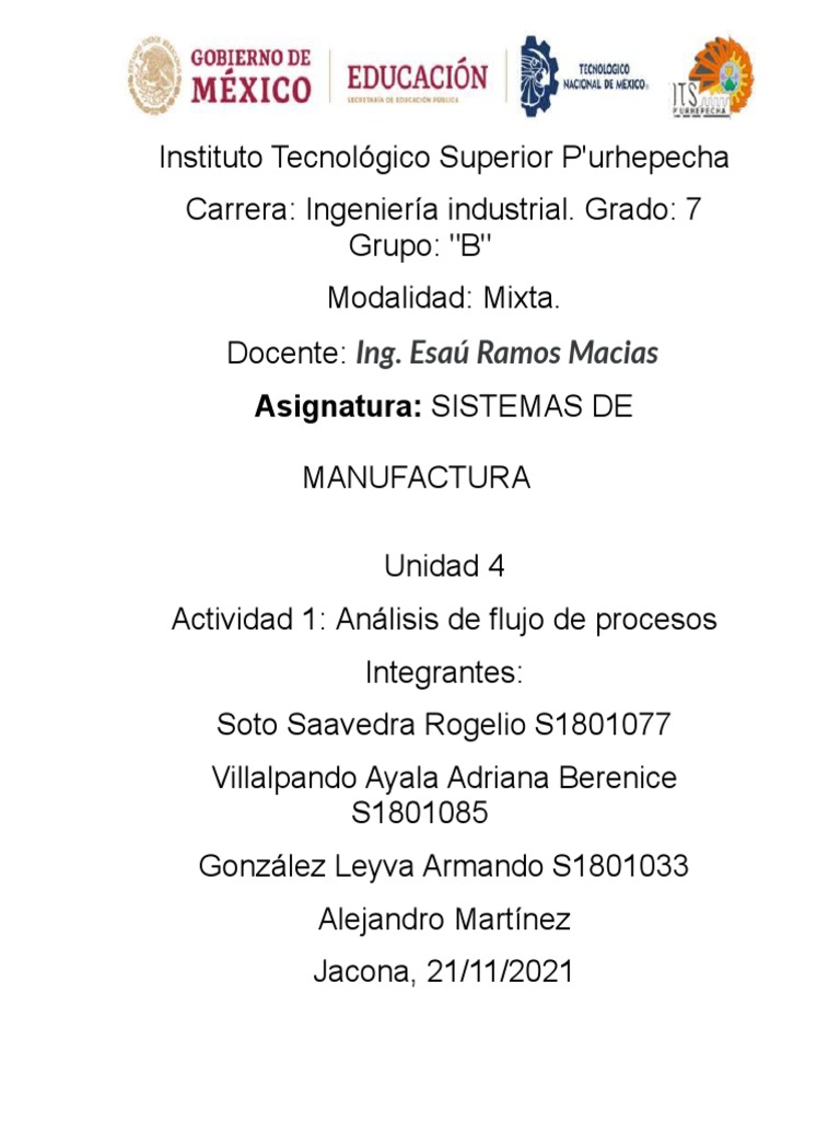Análisis de Flujo en Manufactura | PDF | Gestión de la cadena de ...