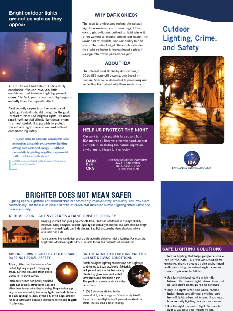 Outdoor Lighting Crime and Safety PDF Lighting Light