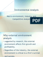 External Environmental Analysis: Macro-Environment, Industry, and Competitive Analysis