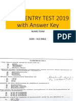 Nums Entry Test 2019 With Answer Key