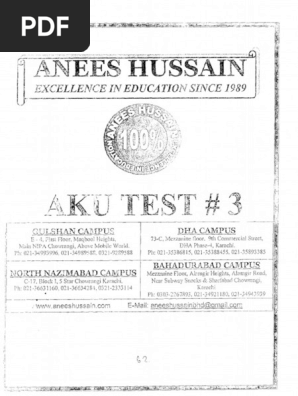 AKU - Test - 03 Campus 1 | PDF