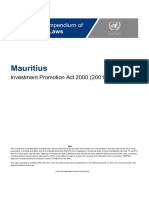 Mauritius - Investment Act (English)