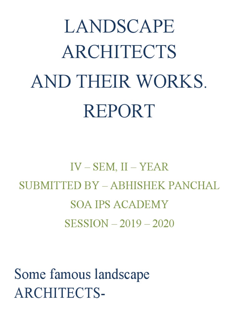Landscape Architects | PDF | Environmental Design | Landscape Architecture