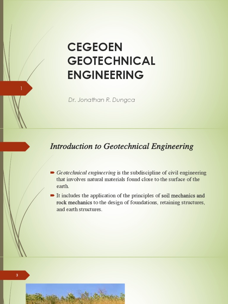 Introduction To Geotechnical Engineering PDF Geotechnical
