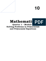 Math 10 q1 WK 9 Module 9 Solving Problems in Polynomials and Polynomial Equations