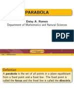 Parabola: Daisy A. Romeo Department of Mathematics and Natural Sciences