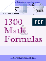 1300 Math Formulas Study Guide for Engineering Students