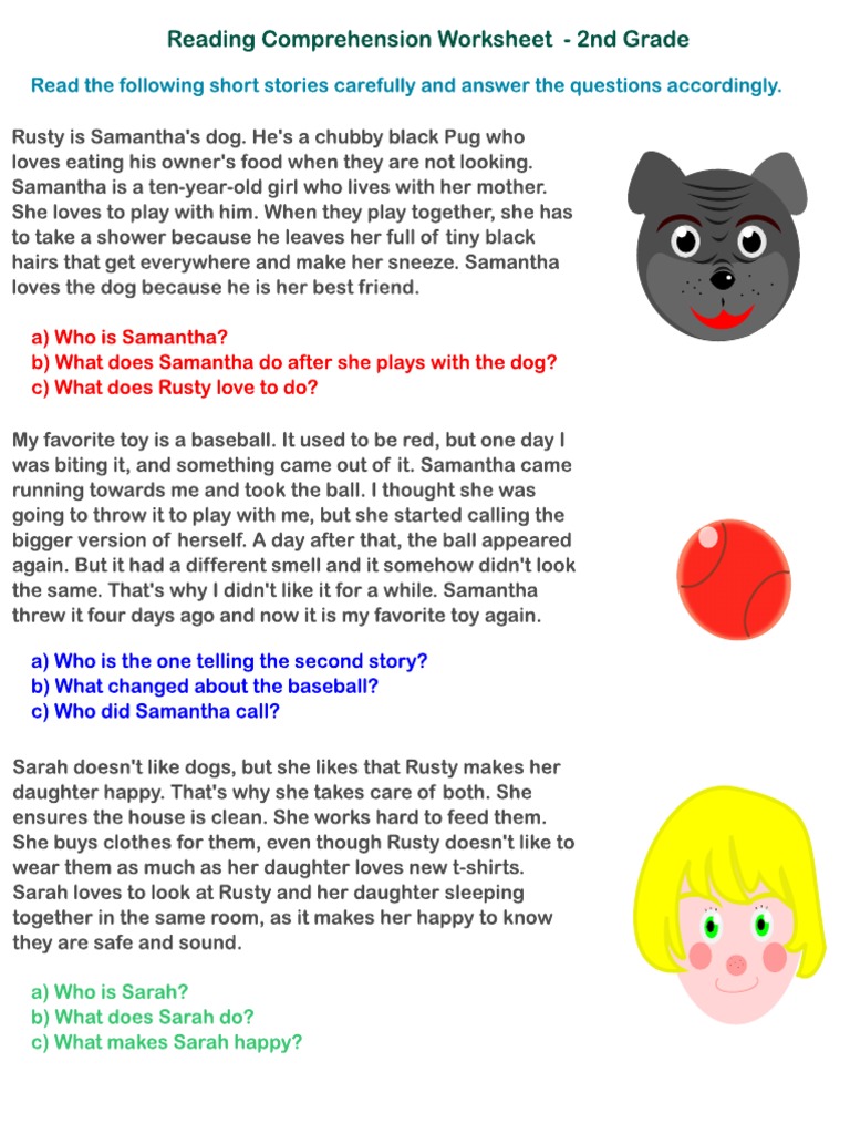 2nd Grade Reading Comprehension Worksheet 1 | PDF