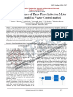 Speed Performance of Three Phase Induction Motor by Using Simplified Vector Control Method