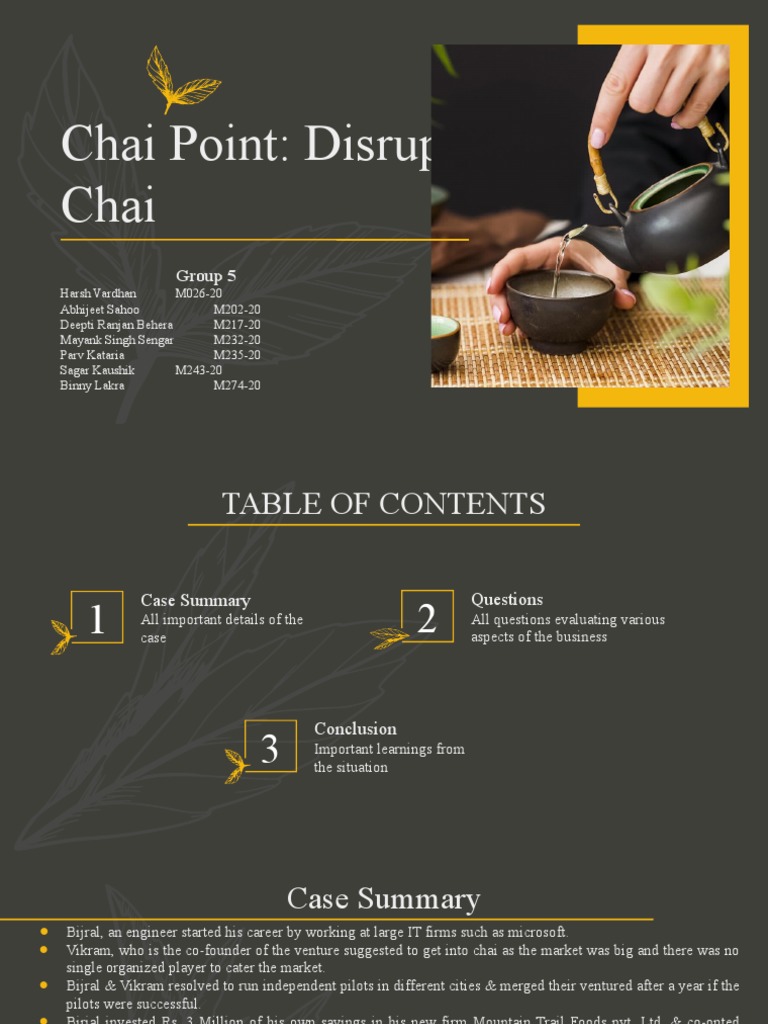 Chai Point: A Case Study on Disruption | PDF | Retail | Tea